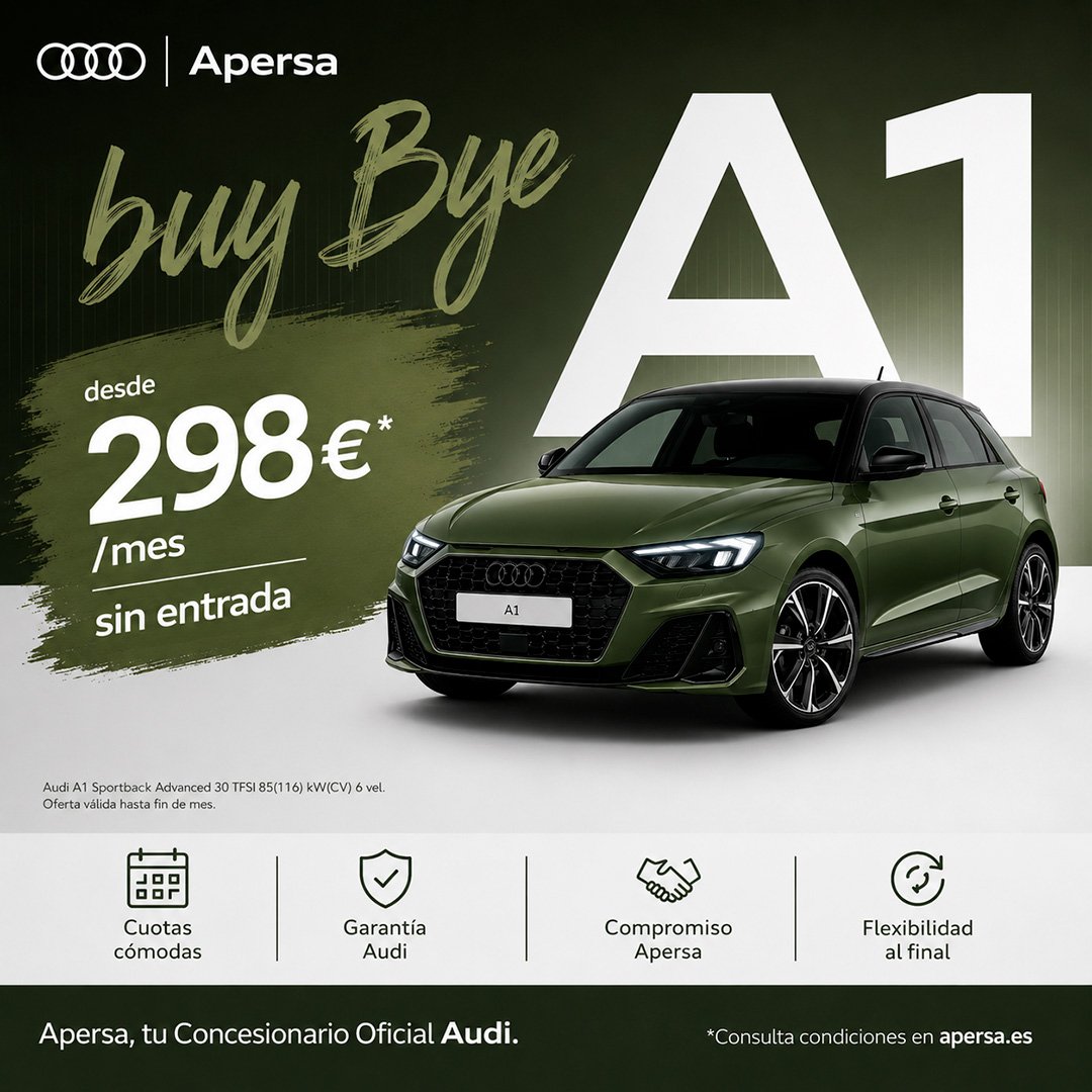 Audi A1 Sportback — Oferta 298 €/mes sin entrada