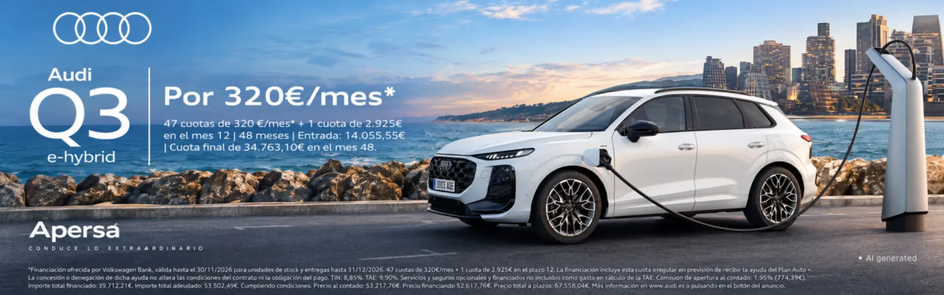 Oferta Audi Q3 SUV e-hybrid por 320 €/mes