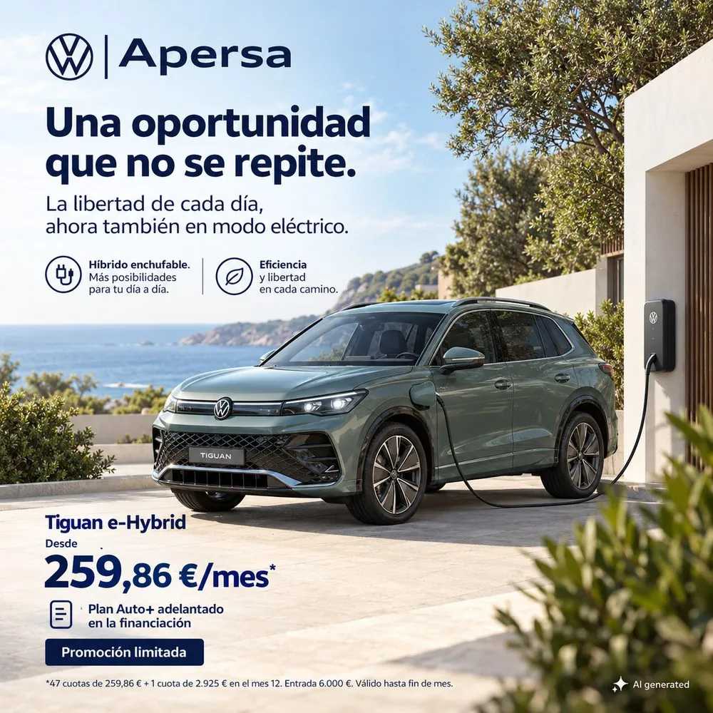 Volkswagen Tiguan eHybrid — híbrido enchufable cargando
